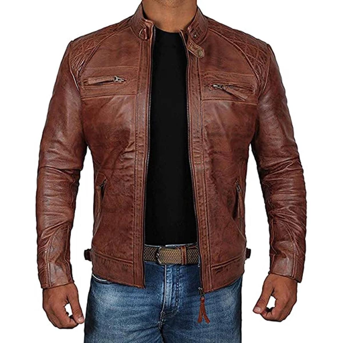 broun Bomber leather's jecket