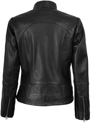 Blingsoul Real Leather Jacket For Women -Women's Cafe Racer Style Leather Jackets