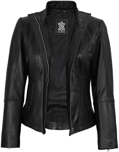 Blingsoul Real Leather Jacket For Women -Women's Cafe Racer Style Leather Jackets