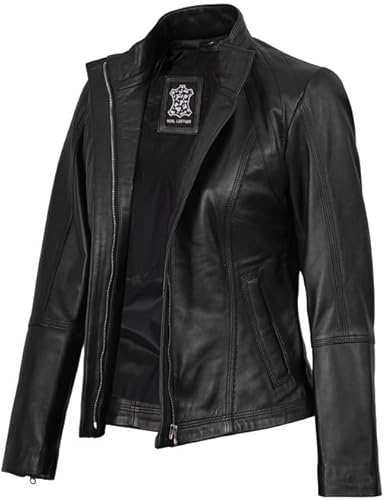 Blingsoul Real Leather Jacket For Women -Women's Cafe Racer Style Leather Jackets