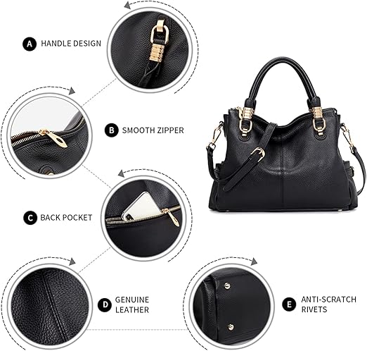 Kattee Soft Women Genuine Leather Purses and Handbags Satchel Tote Shoulder Bag