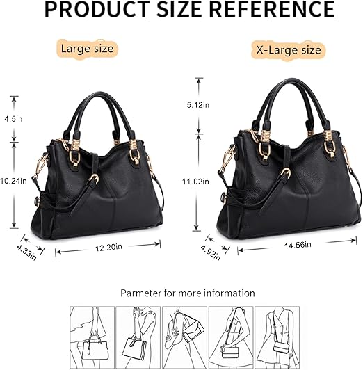 Kattee Soft Women Genuine Leather Purses and Handbags Satchel Tote Shoulder Bag