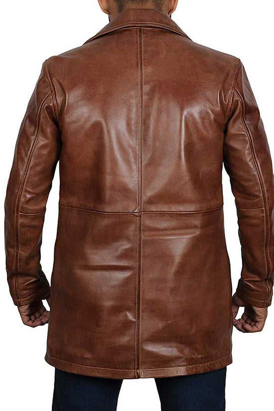 leather long coat