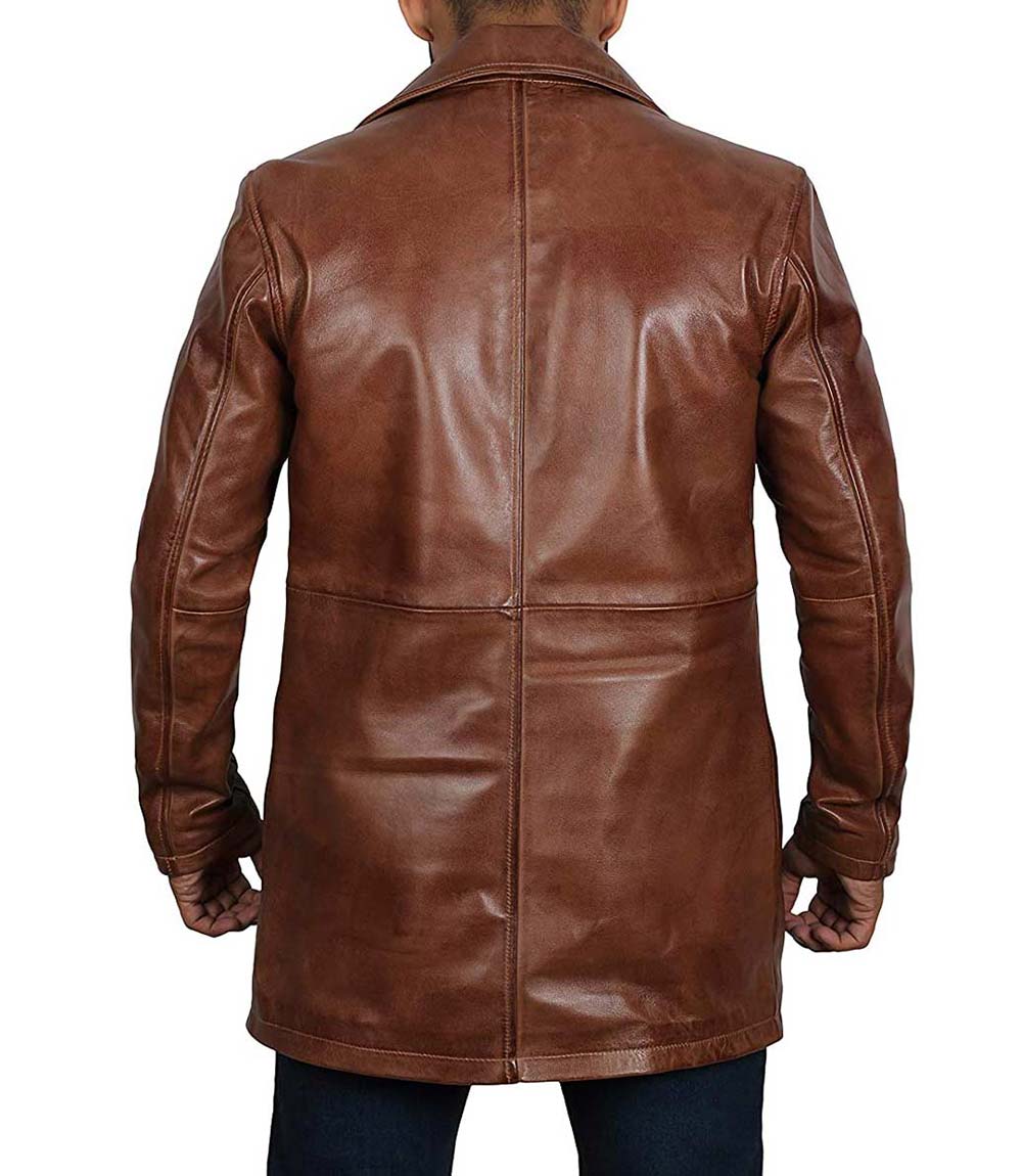 leather long coat