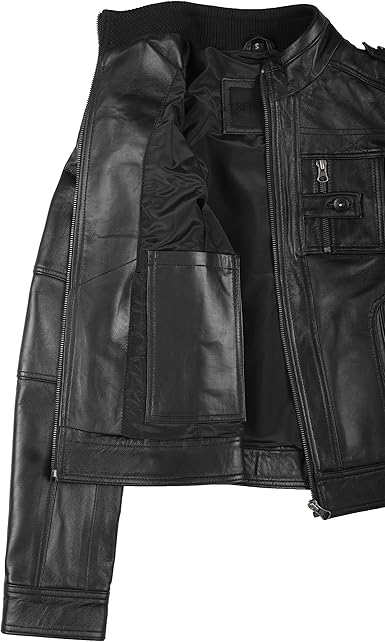 Blingsoul Real Leather Jacket For Women -Women's Cafe Racer Style Leather Jackets