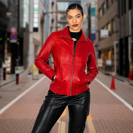 BRICK LANE Timeless Design Leather Jacket for Women | Genuine Lamb Nappa Leather Jacket