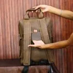 Bagpack in Real Cow Hide – Suede Feel – Black