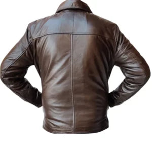 Men Brown Bomber Leather Jacket