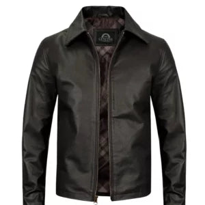 Men Turn Down Slimfit Black Jacket