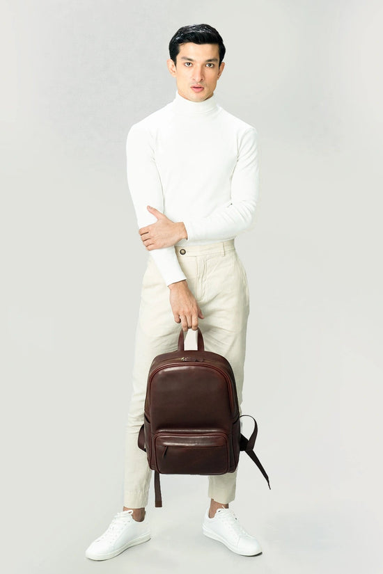 The Philos Vintage Brown Leather Backpack