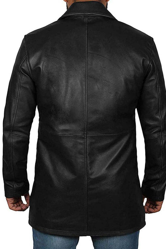 leather long coat