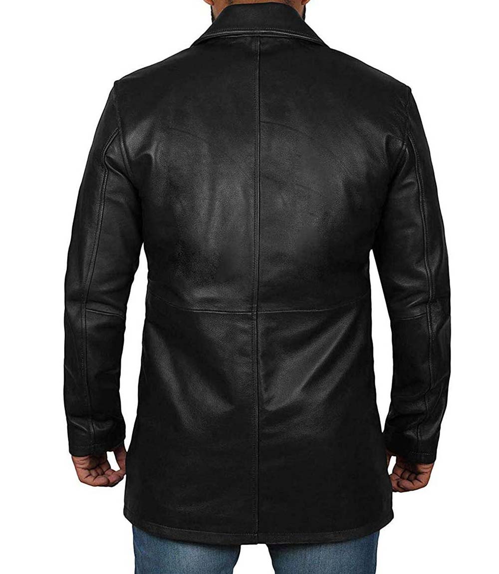 leather long coat