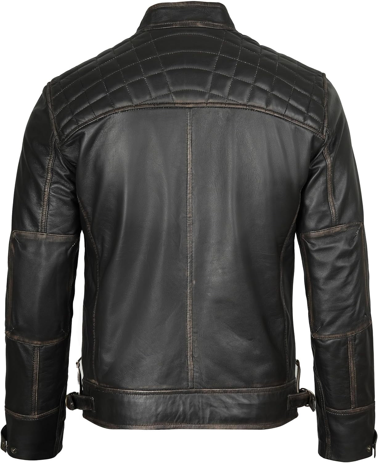 Decrum Leather Jacket Men - Cafe Racer Style Real Lambskin Leather Jackets For Men