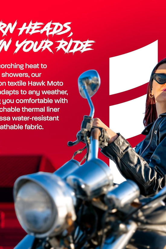 Leather Motorcycle Jacket for Women, Genuine Leather Jacket for Weather & Water Resistant Motorbike Riding