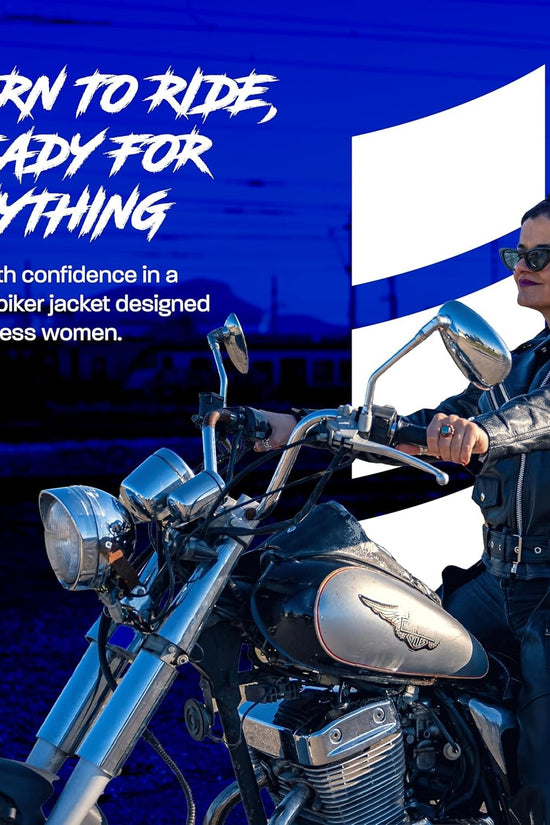 Leather Motorcycle Jacket for Women, Genuine Leather Jacket for Weather & Water Resistant Motorbike Riding