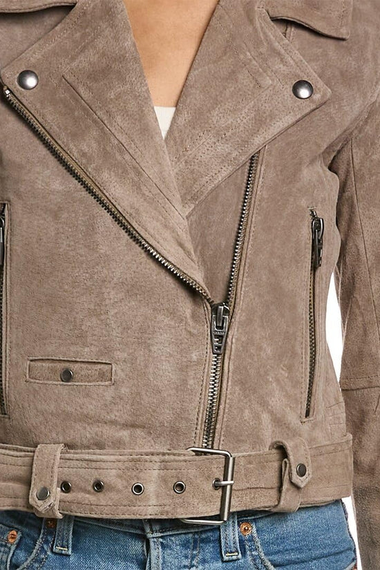 womens Luxury Clothing Cropped Suede Leather Motorcycle Jackets, Comfortable & Stylish Coats