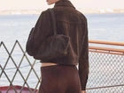Women's Vintage 100% Real Suede Brown Cropped Leather Jacket